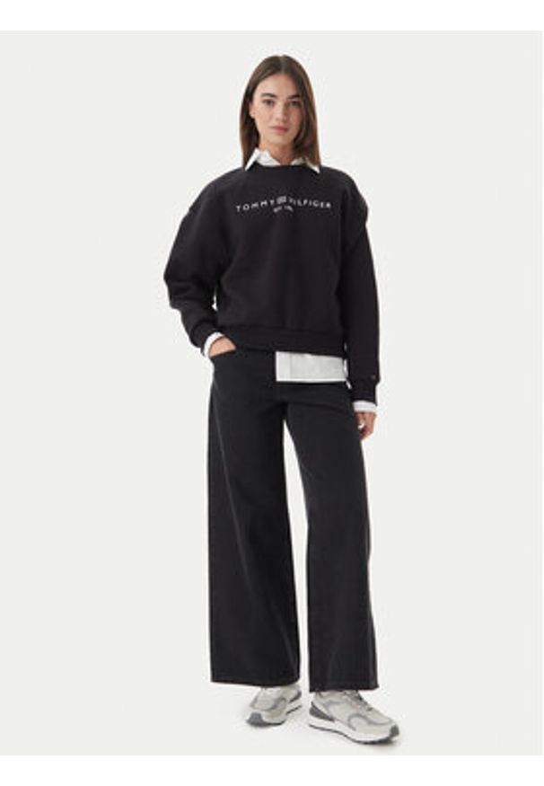 TOMMY HILFIGER - Tommy Hilfiger Bluza WW0WW47831 Czarny Regular Fit. Kolor: czarny. Materiał: bawełna