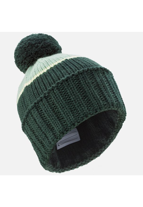 WEDZE - Czapka narciarska dla dzieci Wedze Grand Nord 500. Kolor: wielokolorowy, żółty, zielony. Materiał: akryl, materiał. Sezon: zima. Styl: sportowy