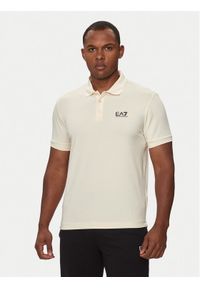 EA7 Emporio Armani Polo 8NPF14 PJVQZ 1713 Beżowy Regular Fit. Typ kołnierza: polo. Kolor: beżowy. Materiał: bawełna #1