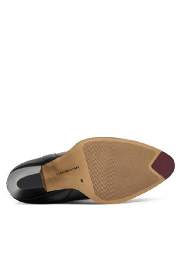 TOMMY HILFIGER - Tommy Hilfiger Kozaki T-Strap Pointy FW0FW08982 Czarny. Kolor: czarny. Materiał: skóra