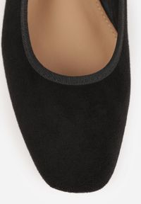 Born2be - Czarne Balerinki z Kwadratowym Noskiem i Zapięciem na Sprzączkę Lavitera. Zapięcie: sprzączka. Kolor: czarny. Styl: elegancki, retro #6