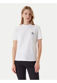Calvin Klein Jeans Komplet 2 t-shirtów LV047C905G Biały Regular Fit. Kolor: biały. Materiał: bawełna