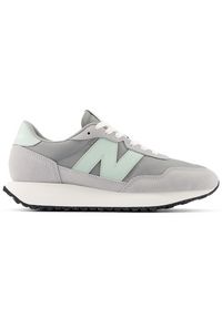 Buty damskie New Balance WS237CE – szare. Kolor: szary. Materiał: guma, skóra, zamsz, dresówka, materiał, syntetyk. Szerokość cholewki: normalna