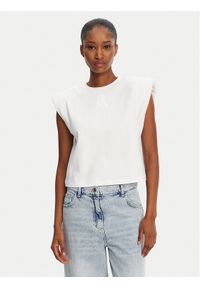 Patrizia Pepe T-Shirt 2M4443/J289-W103 Biały Regular Fit. Kolor: biały. Materiał: bawełna