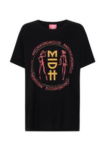 ONETEASPOON - Czarny oversizowy t-shirt Midh Gold. Kolor: czarny. Materiał: bawełna. Wzór: nadruk #3