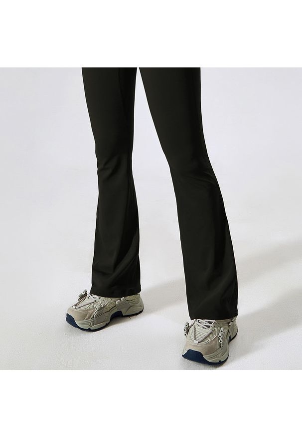 Intica - Spodnie treningowe z elastycznego materiału z wysokim stanem Oksun. Stan: podwyższony. Kolor: czarny. Materiał: materiał. Sport: fitness