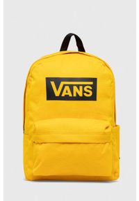Vans plecak kolor żółty duży z nadrukiem. Kolor: żółty. Wzór: nadruk #1