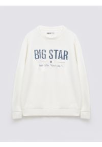 Big-Star - Bluza męska z logo BIG STAR biała Setor 100. Kolor: biały. Materiał: bawełna, jeans. Wzór: nadruk, ze splotem. Styl: klasyczny #1