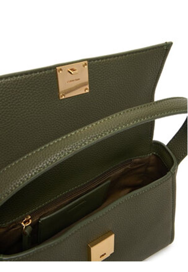 Calvin Klein Torebka Emblem Hw Pebble Shoulder Bag 25 LV04F3425G Zielony. Kolor: zielony. Materiał: skórzane