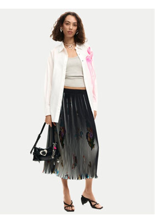 Desigual Koszula Gloss 26SWCW18 Biały Regular Fit. Kolor: biały. Materiał: bawełna