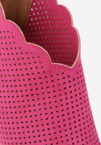 Born2be - Fuksjowe Ażurowe Sandały Vices na Obcasie Selithra. Okazja: na co dzień. Kolor: różowy. Wzór: ażurowy. Sezon: lato. Obcas: na obcasie. Styl: casual, elegancki. Wysokość obcasa: średni #5