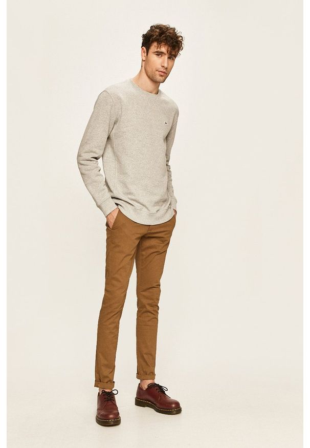 Lee - Bluza. Okazja: na co dzień. Kolor: szary. Materiał: dzianina. Wzór: gładki. Styl: casual