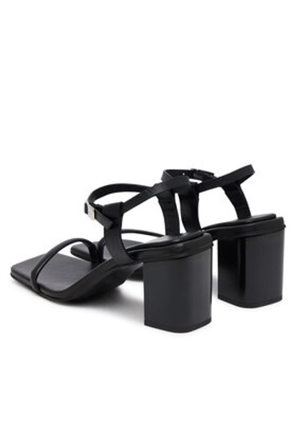 Calvin Klein Sandały Block Heel Sandal 75 Lth HW0HW02650 Czarny. Kolor: czarny. Materiał: skóra