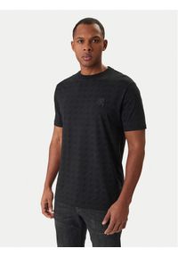 Karl Lagerfeld - KARL LAGERFELD T-Shirt 755077 561251 Czarny Regular Fit. Typ kołnierza: dekolt w karo. Kolor: czarny. Materiał: bawełna #1