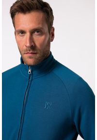 JAY-PI - Męska Bluza dresowa rozpinana fitness stójka do rozm. 7 XL. Typ kołnierza: kołnierzyk stójkowy. Kolekcja: plus size. Kolor: niebieski. Materiał: materiał, poliester, bawełna. Sport: fitness