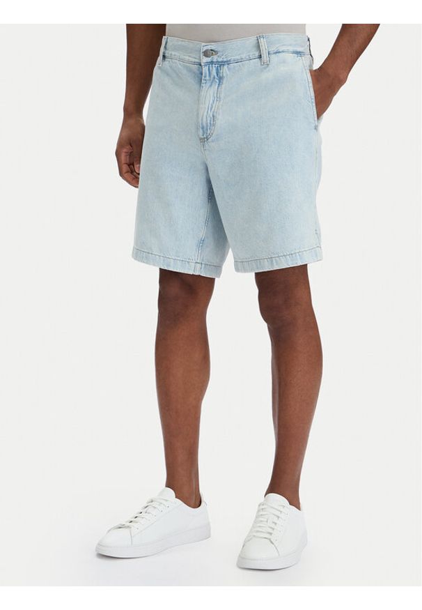 BOSS Szorty jeansowe Sandrew 50563627 Błękitny Relaxed Fit. Kolor: niebieski. Materiał: bawełna