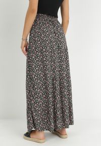 Born2be - Czarna Bawełniana Spódnica Maxi w Kwiatki Amelix. Kolor: czarny. Materiał: bawełna. Wzór: kwiaty #6