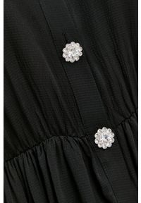 Custommade sukienka kolor czarny mini rozkloszowana. Kolor: czarny. Materiał: tkanina. Długość rękawa: długi rękaw. Typ sukienki: rozkloszowane. Długość: mini