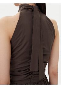 ViCOLO Sukienka koktajlowa TD0606 Brązowy Regular Fit. Kolor: brązowy. Materiał: bawełna. Styl: wizytowy #5