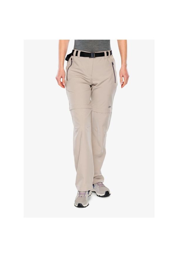 Spodnie z odpinanymi nogawkami damskie CMP Evelynn Zip Off Pant. Kolor: beżowy