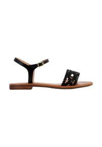 Geox - Sandały GEOX D SOZY S A - GOAT LEA Czarny. Kolor: czarny. Materiał: skóra. Sezon: lato
