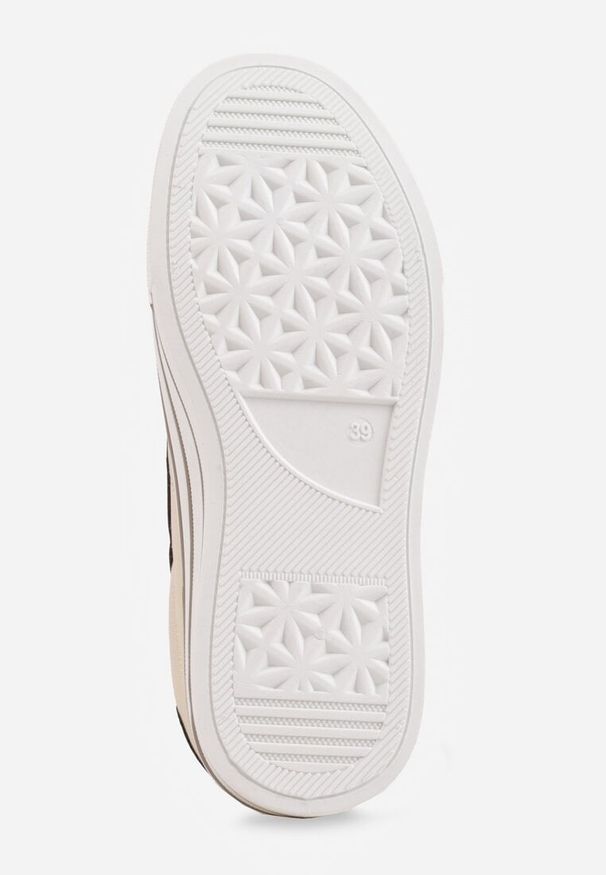 Renee - Beżowe Trampki o Klasycznym Fasonie na Platformie Opheme. Okazja: na co dzień, na spacer. Kolor: beżowy. Obcas: na platformie. Styl: klasyczny