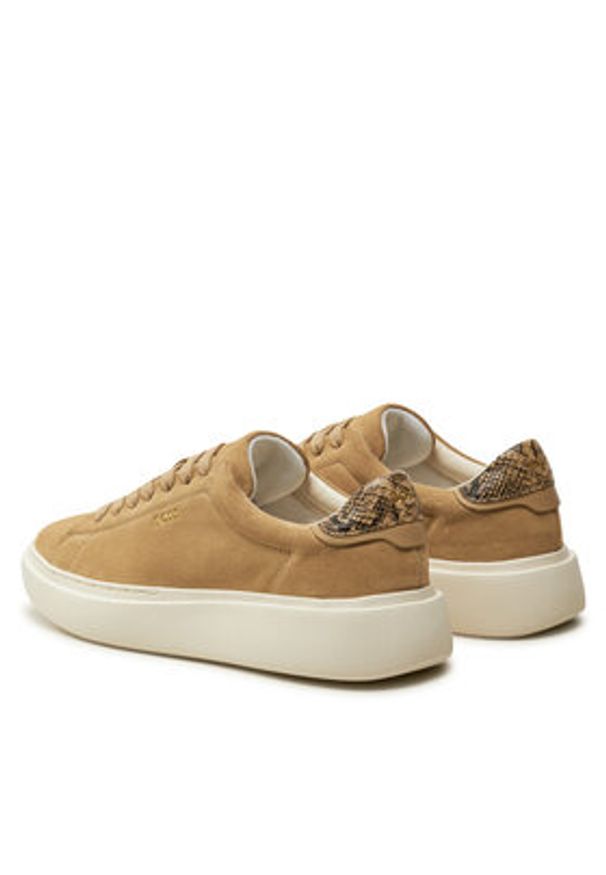 BOSS Sneakersy Amber Tenn 50536263 Beżowy. Kolor: beżowy. Materiał: zamsz, skóra