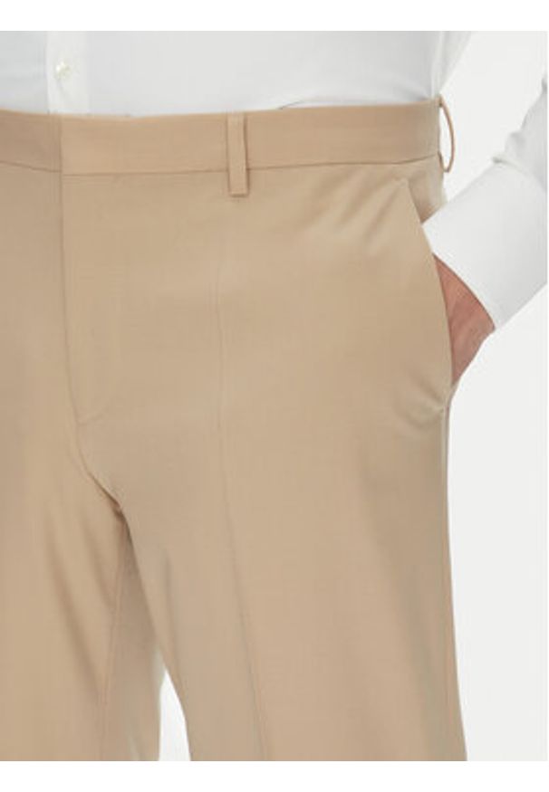 Hugo - HUGO Garnitur Henry/Getlin232X 50530116 Beżowy Slim Fit. Kolor: beżowy. Materiał: syntetyk, wełna