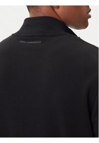 Karl Lagerfeld - KARL LAGERFELD Bluza 705712 500900 Czarny Regular Fit. Typ kołnierza: dekolt w karo. Kolor: czarny. Materiał: bawełna #3