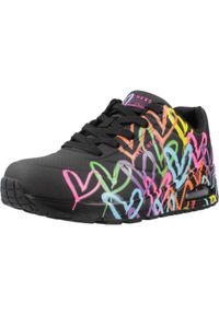 skechers - Buty SKECHERS UNO Czarny. Okazja: na co dzień. Zapięcie: sznurówki. Kolor: czarny. Materiał: materiał, syntetyk. Szerokość cholewki: normalna. Sport: turystyka piesza #1