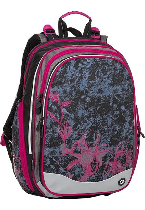 BAGMASTER Plecak szkolny Bagmaster Element 8 A czterokomorowy czarny + szary + różowy. Kolor: różowy, wielokolorowy, czarny, szary