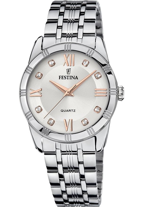 Zegarek Festina Zegarek damski Festina F16940-B CYRKONIE srebrny. Kolor: srebrny