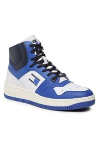 Tommy Jeans Sneakersy Mid Cut Basket EM0EM01164 Niebieski. Kolor: niebieski. Materiał: skóra