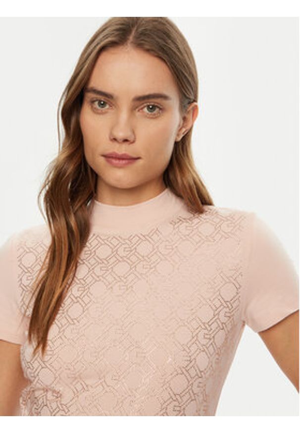 Guess T-Shirt W5RI15 J1314 Różowy Regular Fit. Kolor: różowy. Materiał: bawełna