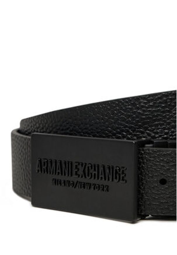 Armani Exchange Pasek Męski XM000289 Czarny. Kolor: czarny. Materiał: skóra