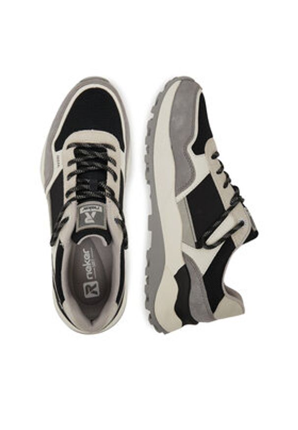 Rieker Revolution Lifestyle Sneakersy U1300-00 Szary. Kolor: szary. Materiał: zamsz, skóra
