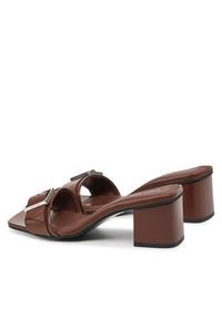 Calvin Klein Klapki Heel Mule 50 W/Buckle - Lth HW0HW02478 Brązowy. Kolor: brązowy. Materiał: skóra #3