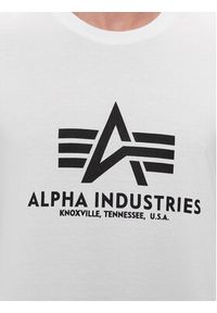 Alpha Industries T-Shirt Basic 100501 Biały Regular Fit. Kolor: biały. Materiał: bawełna #4