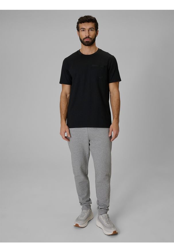 4f - 4F Spodnie dresowe joggery męskie - szare XL. Kolor: szary. Materiał: dresówka