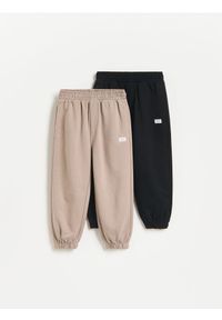 Reserved - Bawełniane spodnie jogger 2 pack - brązowy. Kolor: brązowy. Materiał: bawełna #1