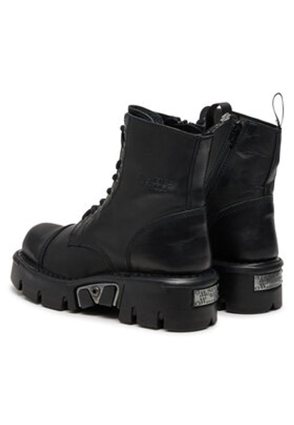 NEW ROCK Glany M-NEWMILI083-S19 Czarny. Kolor: czarny. Materiał: skóra. Styl: rockowy