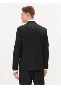 Karl Lagerfeld - KARL LAGERFELD Marynarka 155233 542083 Czarny Slim Fit. Typ kołnierza: dekolt w karo. Kolor: czarny. Materiał: wełna