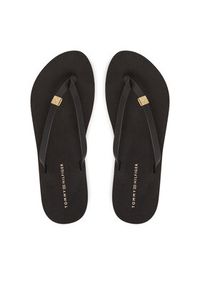 TOMMY HILFIGER - Tommy Hilfiger Japonki Elevated Chic Beach Sandal FW0FW08523 Czarny. Kolor: czarny. Materiał: skóra #6