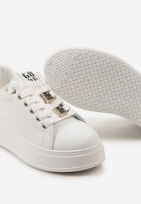 Born2be - Biało-Czarne Sneakersy Alicenoa. Kolor: biały. Materiał: skóra ekologiczna. Obcas: na platformie #4