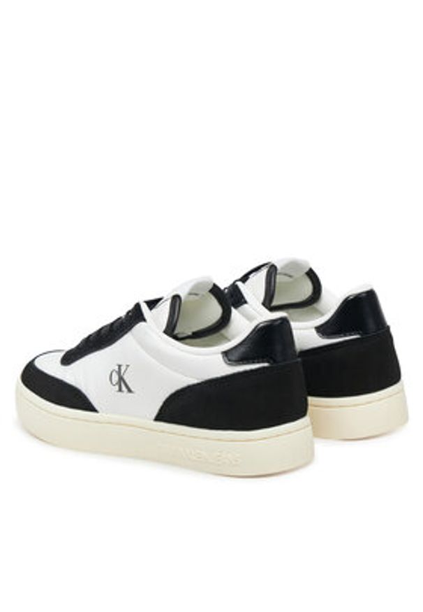 Calvin Klein Jeans Sneakersy Classic Cupsole Mix In YW0YW01767 Biały. Kolor: biały. Materiał: zamsz, skóra