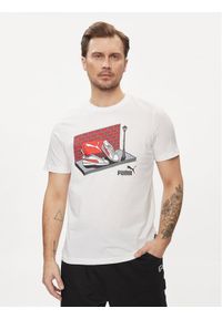 Puma T-Shirt Graphics Sneaker Box 680175 Biały Regular Fit. Kolor: biały. Materiał: bawełna