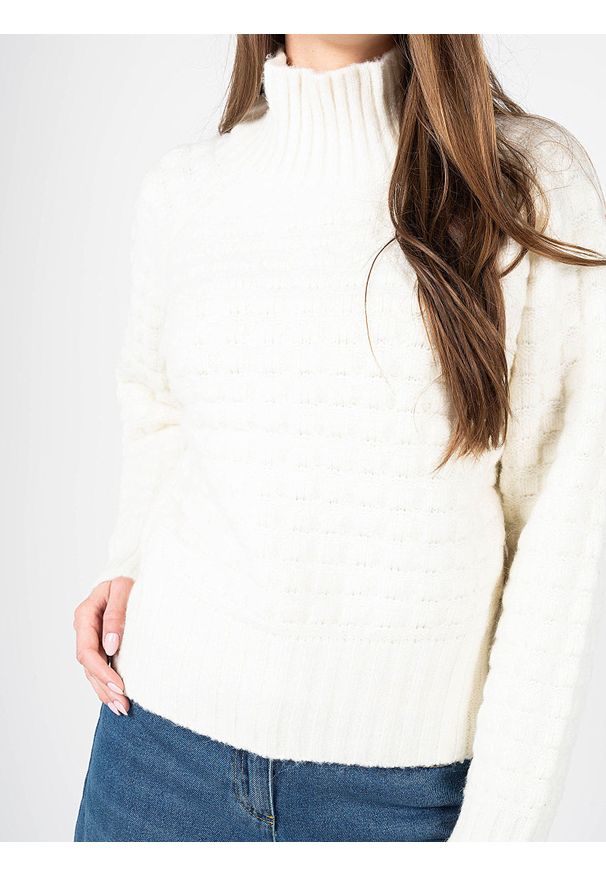 Silvian Heach Sweter | CVA22003LU | Kobieta | Kremowy. Typ kołnierza: golf. Kolor: kremowy. Materiał: wełna, poliester, elastan, akryl. Wzór: aplikacja