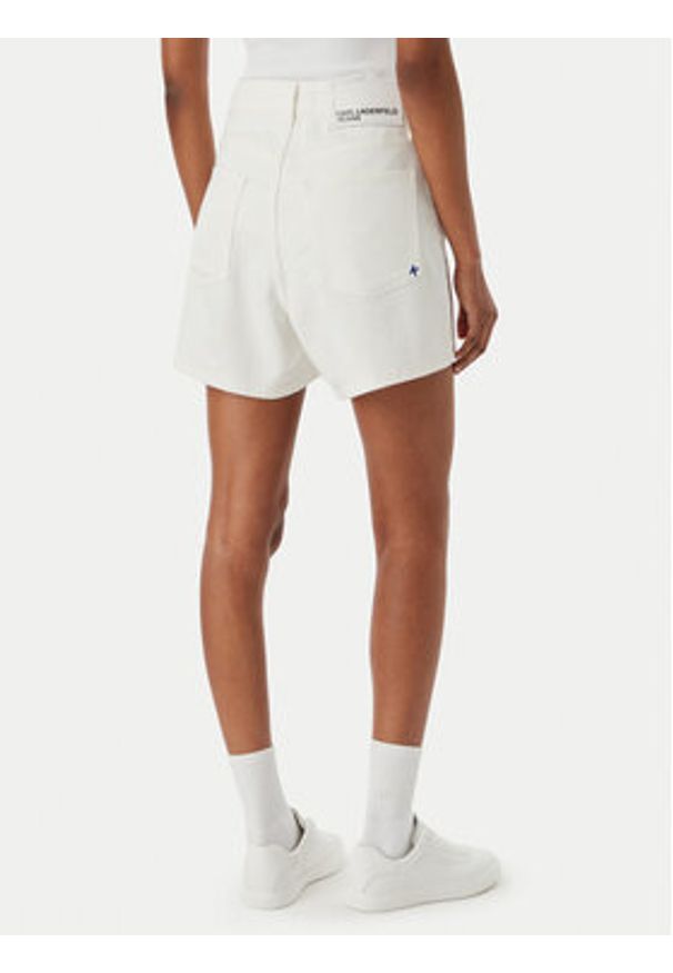 Karl Lagerfeld Jeans Szorty jeansowe B2W10066 Biały Regular Fit. Kolor: biały. Materiał: bawełna