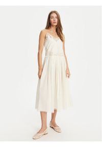 TwinSet - TWINSET Sukienka letnia 251TT2160 Écru Regular Fit. Materiał: bawełna. Sezon: lato