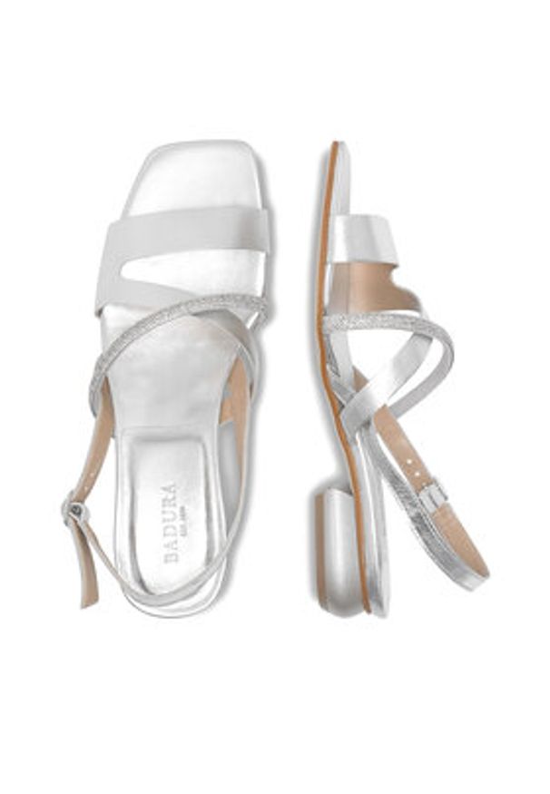 Badura Sandały BRITTOLI-A023-01-1 Srebrny. Kolor: srebrny. Materiał: skóra